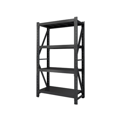 Custom Heavy Duty Regal 300 kg Layer Garage Zwart 4 Tier Warehouse Storage Metalen stapelplank Rack Unit Voor Warehouse