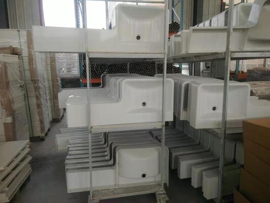 lichtgewicht SMC wandpanelen SMC P-type One-Piece Wash Basin One-Piece gegoten SMC vanity bassin