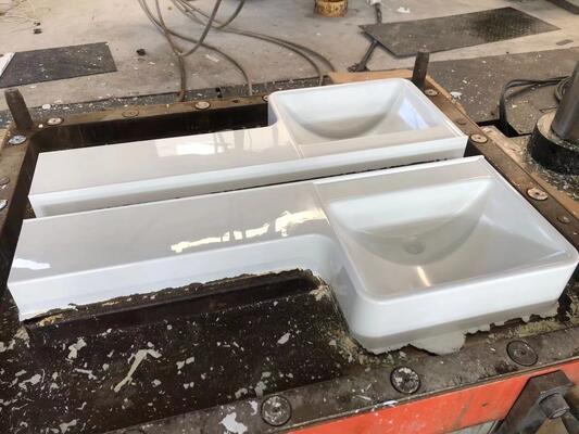 lichtgewicht SMC wandpanelen SMC P-type One-Piece Wash Basin One-Piece gegoten SMC vanity bassin